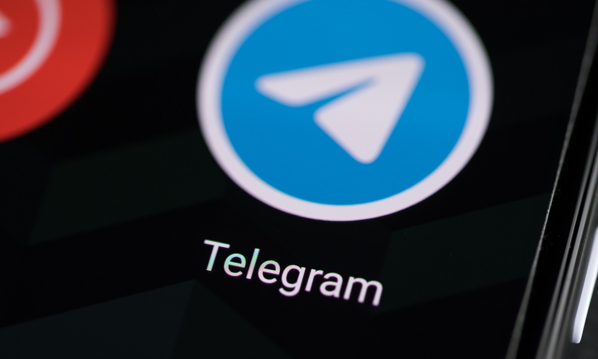 Telegram app icon on smartphone screen