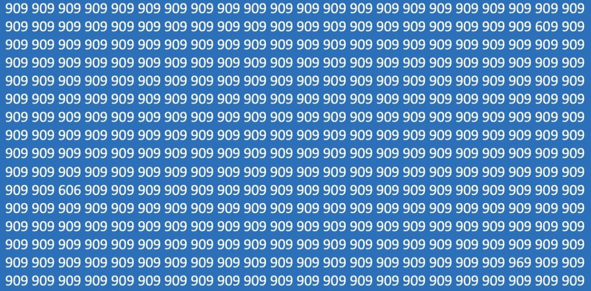 Teste de QI visual: você tem 20 segundos para encontrar os 4 números diferentes de 909. Apenas 5 pessoas em 100 tiveram sucesso