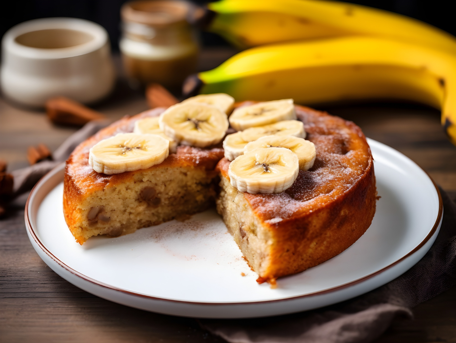 Receita prática de bolo de banana sem açúcar, farinha ou leite 