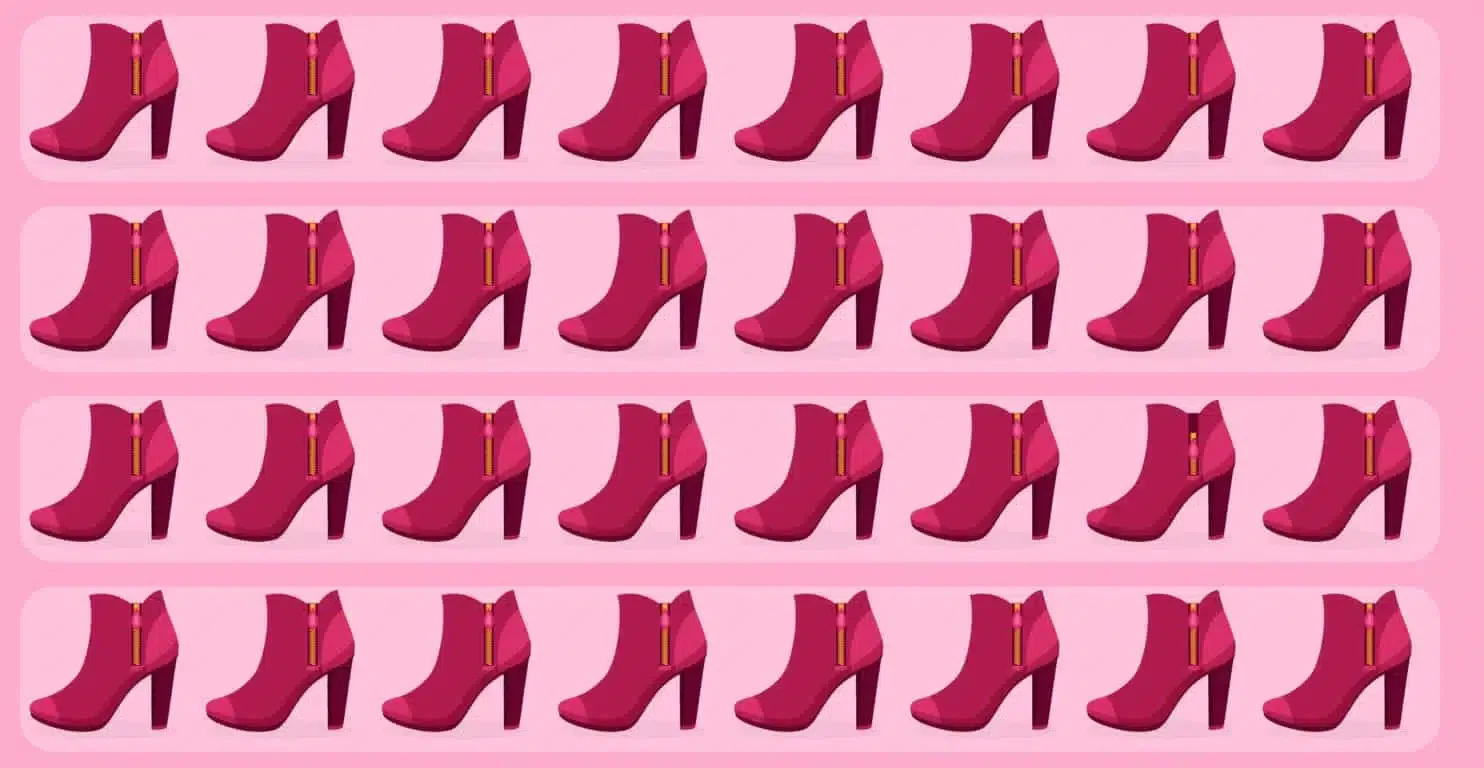 Encontre o par de botas diferente em 15 segundos!