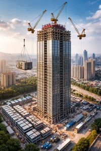 Eles ergueram um arranha-céu de 57 andares em apenas 19 dias — e isso pode mudar a construção no mundo