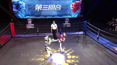 Robô com espada impressiona no ano novo chinês enquanto liga internacional de combate inaugura o “UFC de robôs” Robôs agora lutam entre si em arena milionária e o mundo fica em alerta