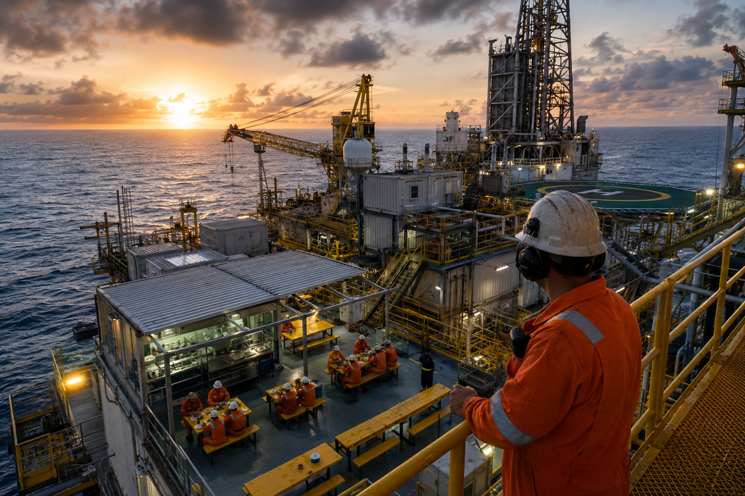 Vida offshore: como trabalhadores comem, dormem e enfrentam até 28 dias em alto-mar